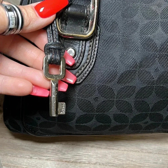 Vintage Fossil Canvas Handbag Black 90's Y2K Classic Timeless Solid Minimalist - Picture 5 of 13